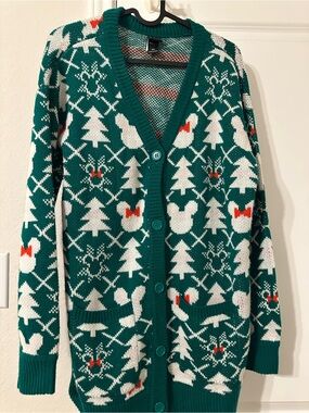 Disney Her Universe Green, White & Red Festive Knit Cardigan